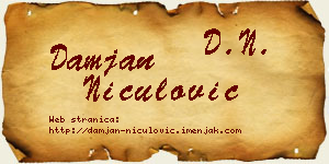 Damjan Niculović vizit kartica